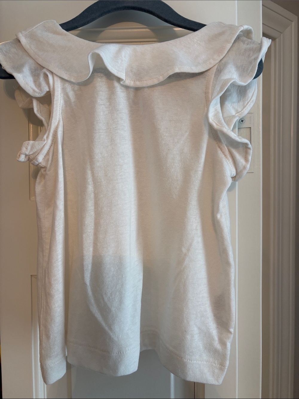 crewcuts White Ruffle Sleeve Top - Lightweight Elegant Tee - Size 3